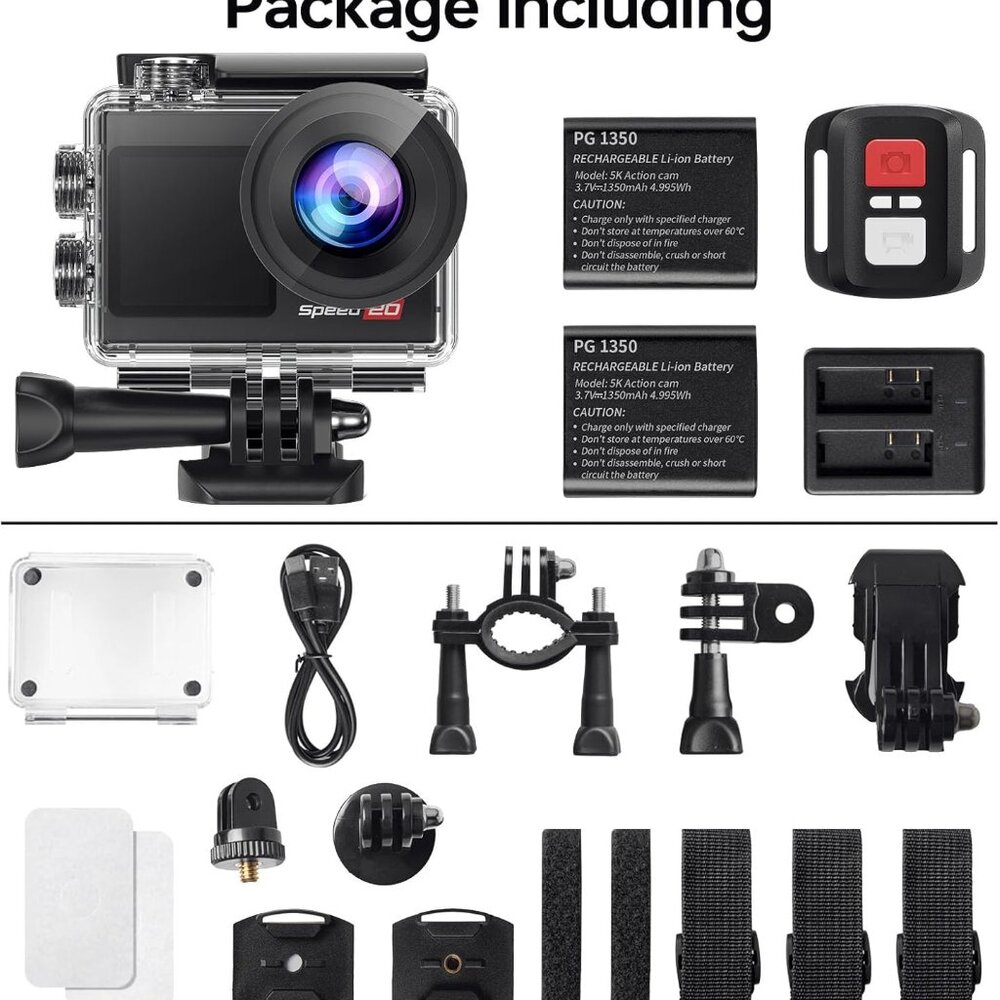 Action Camera 4K 60FPS with Touch Screen 20MP Waterproof Camera Underwater NEW - Picture 7 of 11